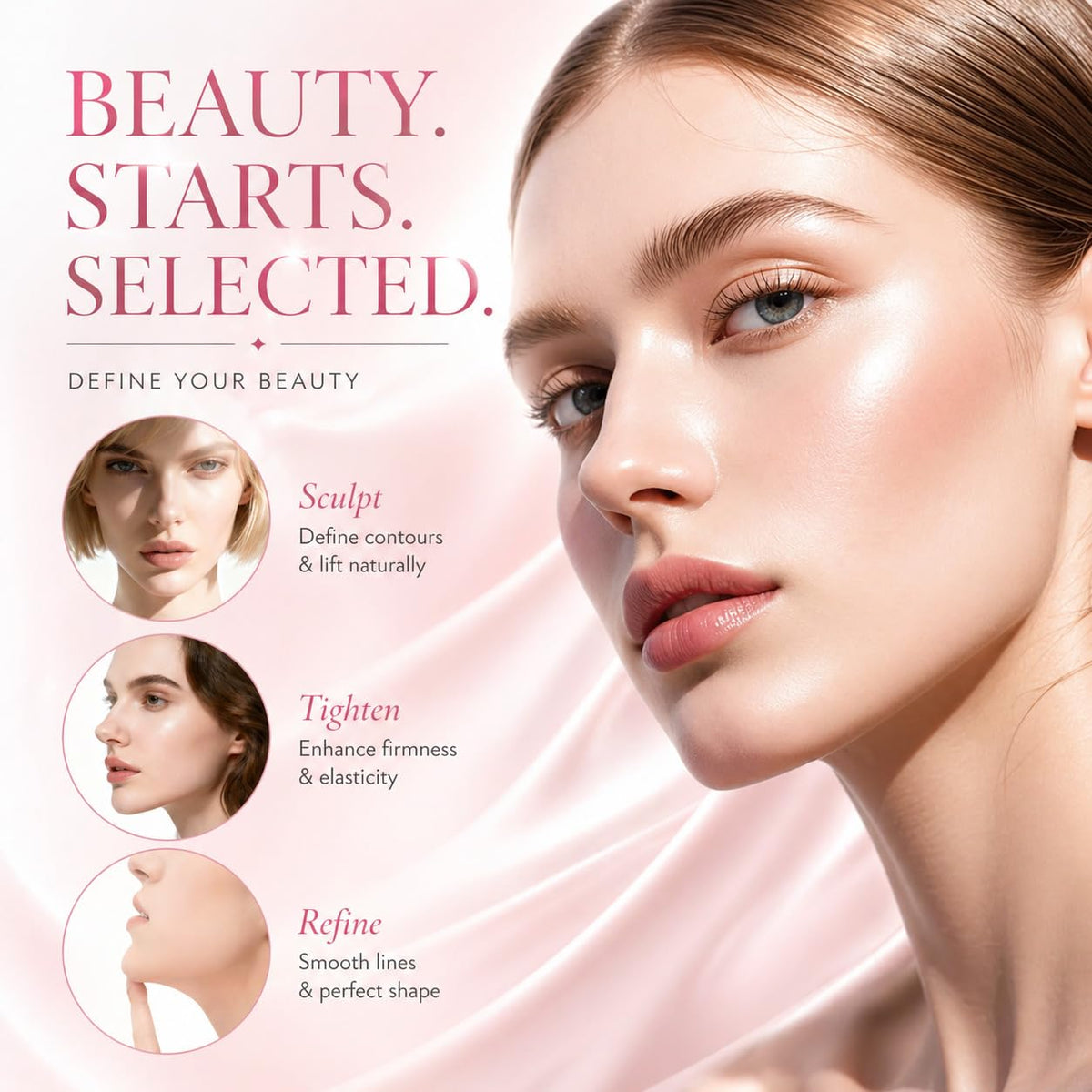 ADRUITE sleeping V Line Mask supports a defined jawline during rest