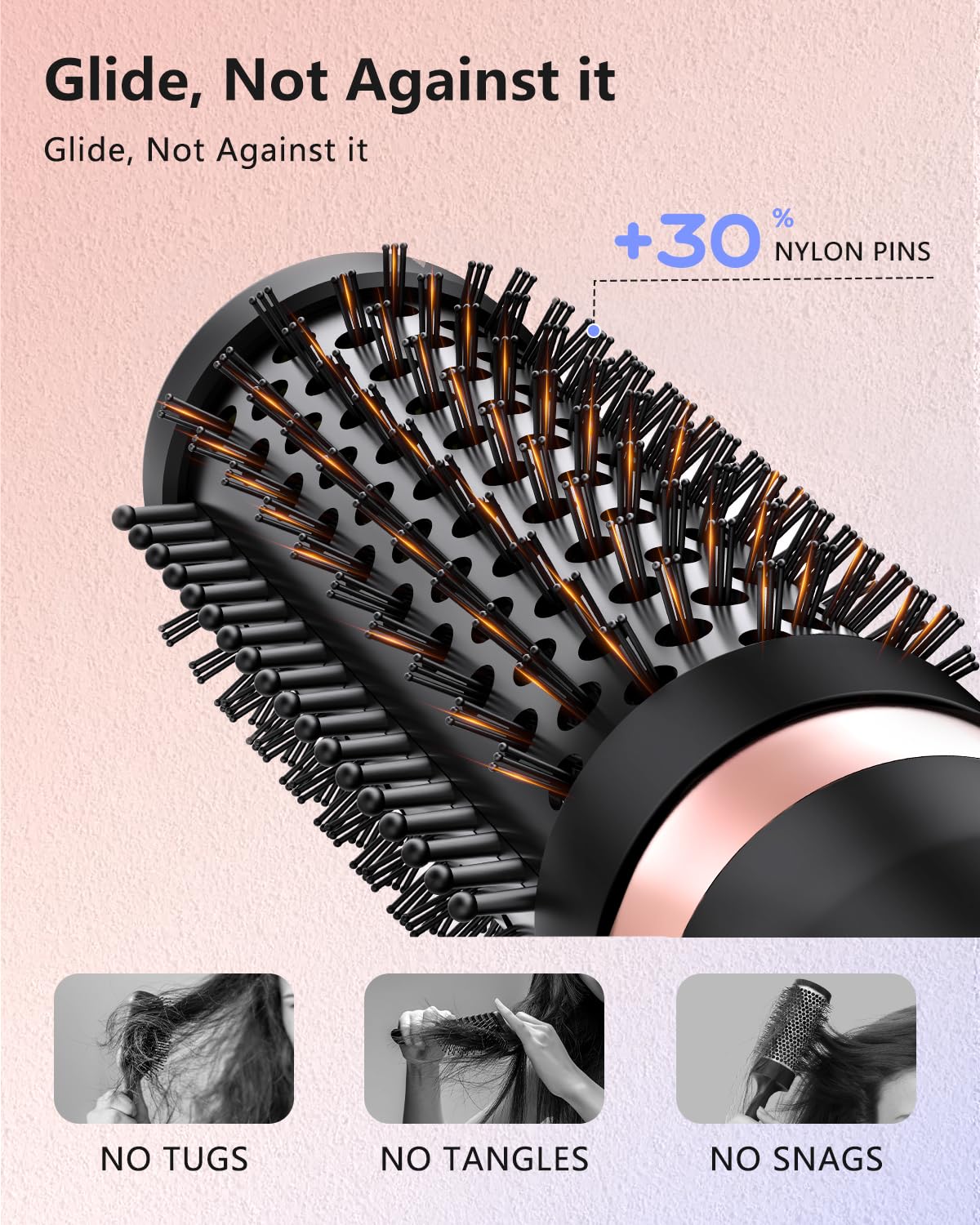 Aduarjo hair dryer brush with negative ion technology for shine