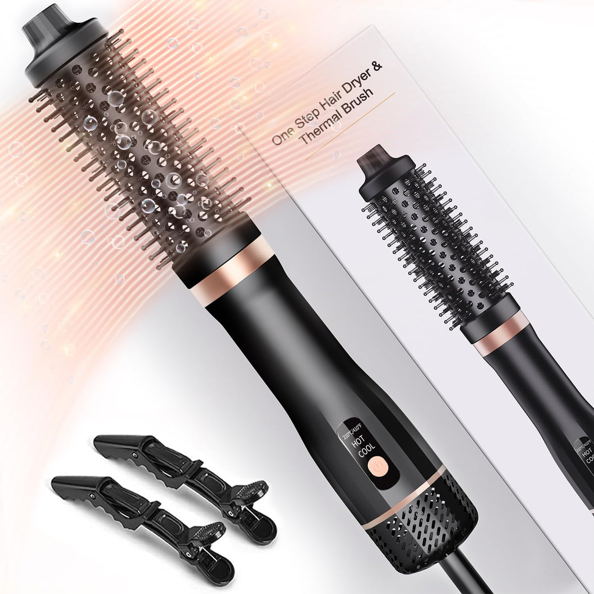 Aduarjo hot air brush delivering a one-step blowout for salon-style results