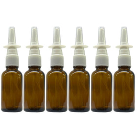ADVANCED ASCENT amber glass 1oz nasal sprayer bottle for saline solutions.