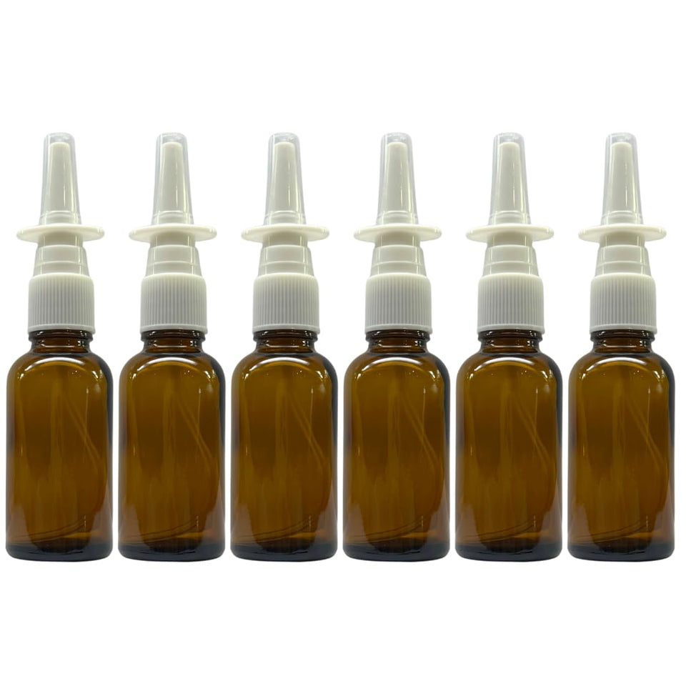 ADVANCED ASCENT amber glass 1oz nasal sprayer bottle for saline solutions.