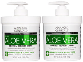 Advanced Clinicals Aloe Vera Lotion bottle front, providing daily hydration for dry skin.
