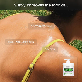 Advanced Clinicals Aloe Vera Lotion packaging and jar reflect a dermatologist-tested formula.