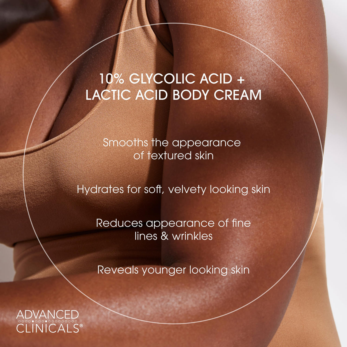 Advanced Clinicals arm skin smoothing demonstrates improved texture
