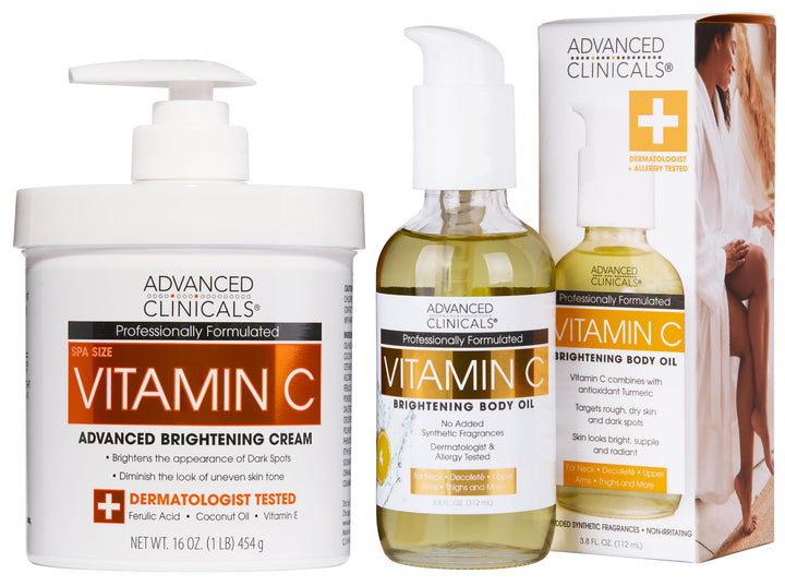 Advanced Clinicals brightening vitamin C cream bottle for radiant complexion