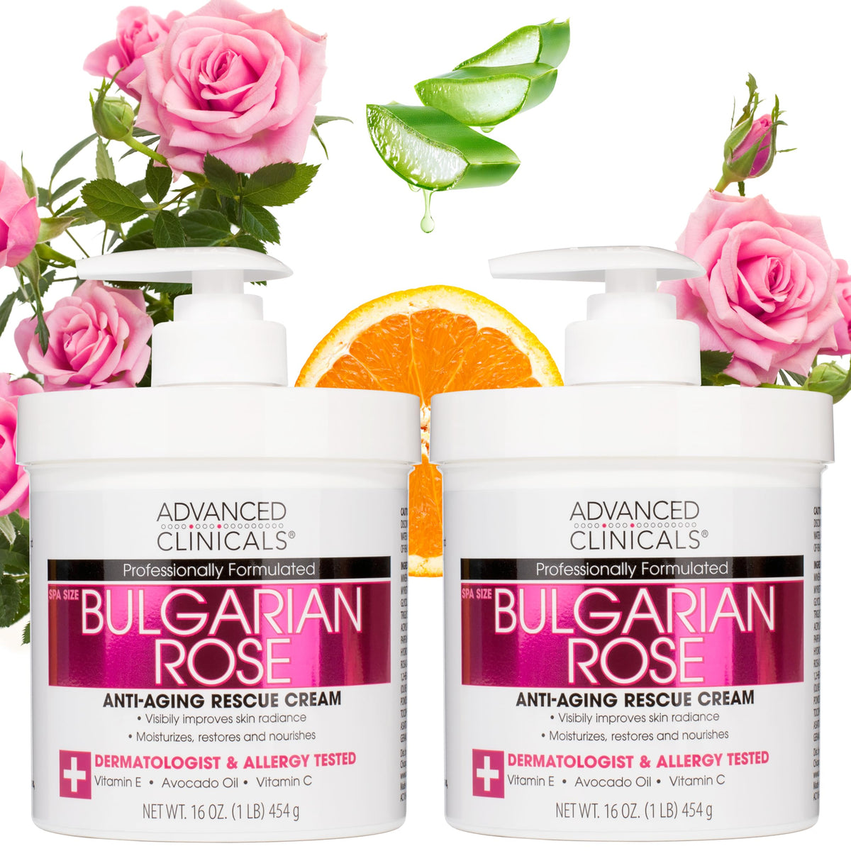 Advanced Clinicals Bulgarian Rose Lotion bottle ready for daily hydration
