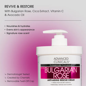Texture close-up of Bulgarian Rose Lotion showing velvety, non-greasy finish