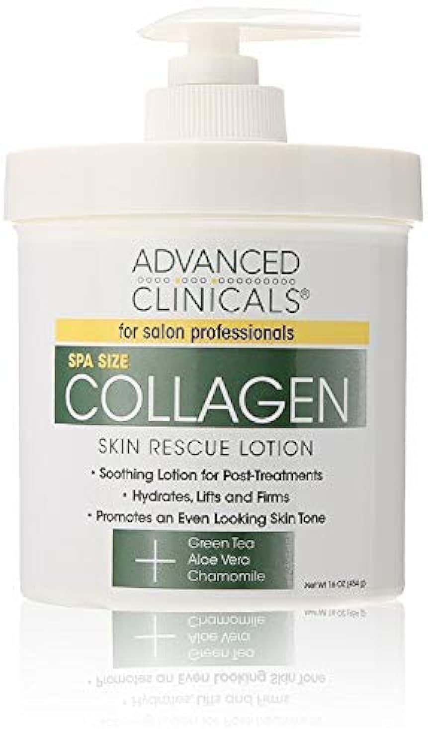 Advanced Clinicals Collagen Skin Rescue Lotion jar delivers deep hydration for dry skin.