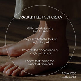Advanced Clinicals cracked heel cream heel closeup shows creamy hydration