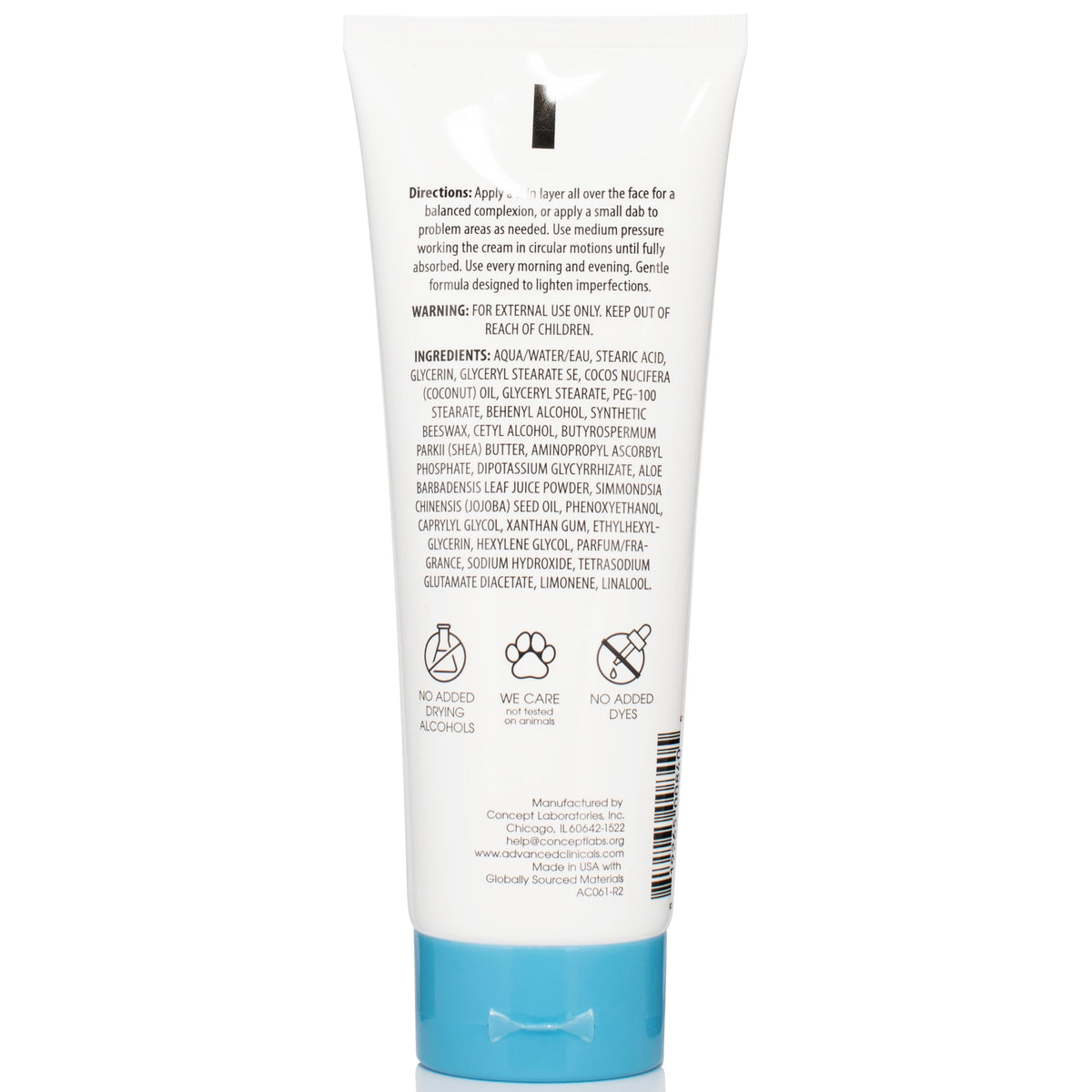 Advanced Clinicals Dark Spot Cream 2-pack branding and box visible.
