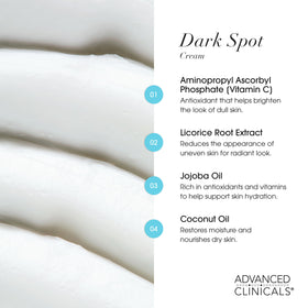 Advanced Clinicals Dark Spot Cream on arms and legs showing even skin tone potential.