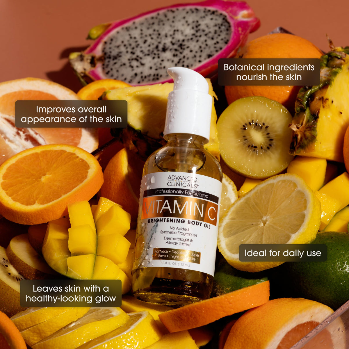 Dermatologist-tested Advanced Clinicals skincare made in the Midwest