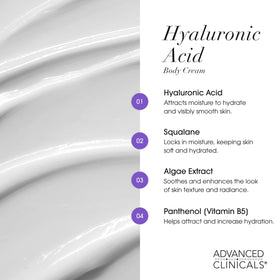 Advanced Clinicals hyaluronic acid serum gel texture close-up for lightweight moisture