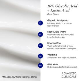 Advanced Clinicals legs decolletage smoothing shows even texture