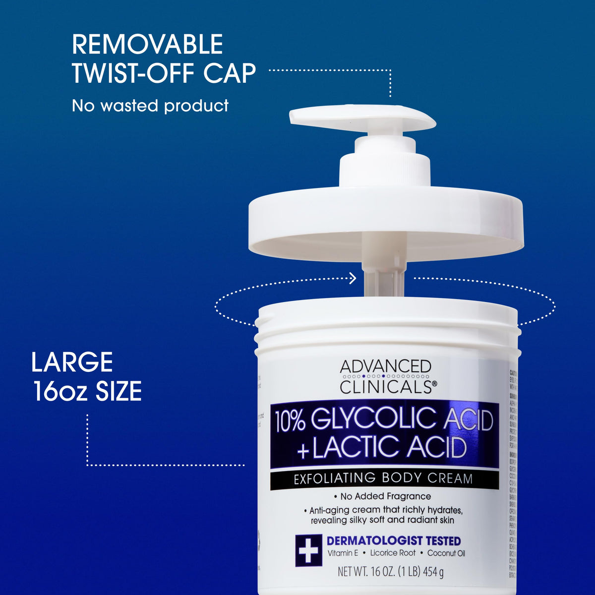 Advanced Clinicals hand applying lotion to dry skin