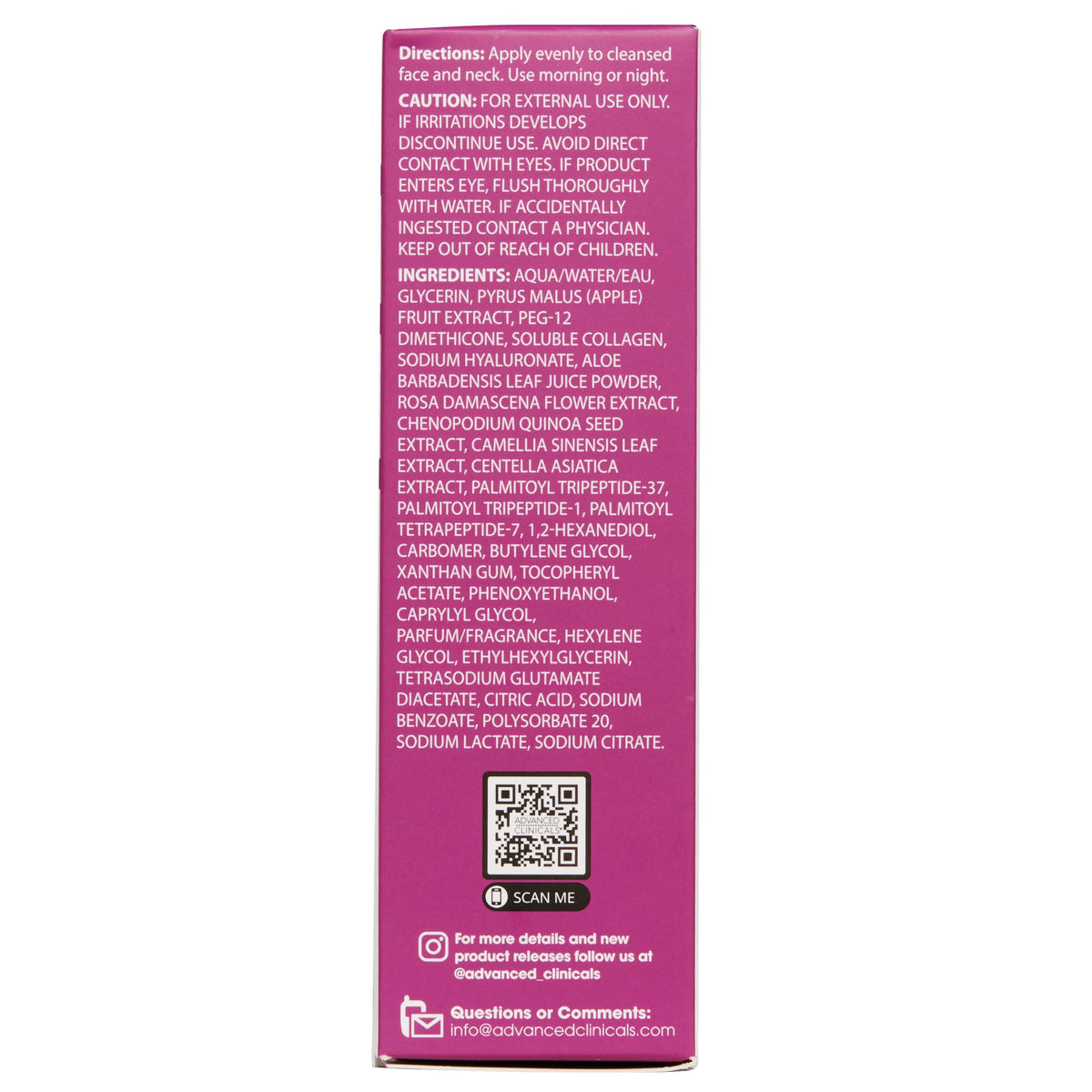 Advanced Clinicals Multi Peptides Serum 2-pack packaging highlights value for ongoing use.
