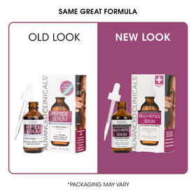Advanced Clinicals Multi Peptides Serum texture close-up shows translucent gel that absorbs quickly.