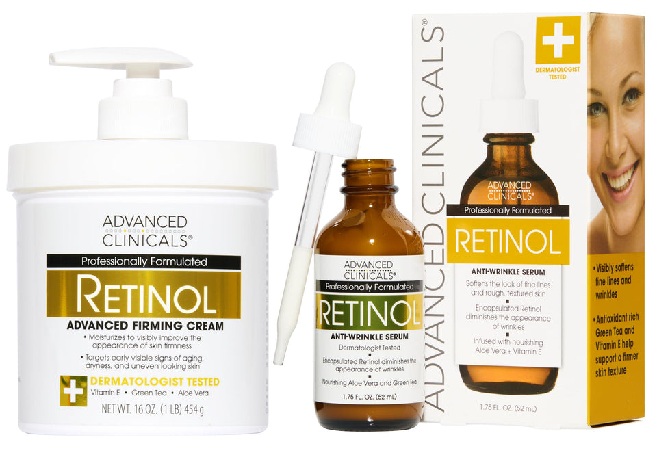 Advanced Clinicals Retinol Body Cream texture shows rich hydration for aging skin