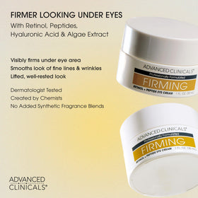 Advanced Clinicals retinol eye balm application dab highlights smoothing wrinkles and reducing puffiness.