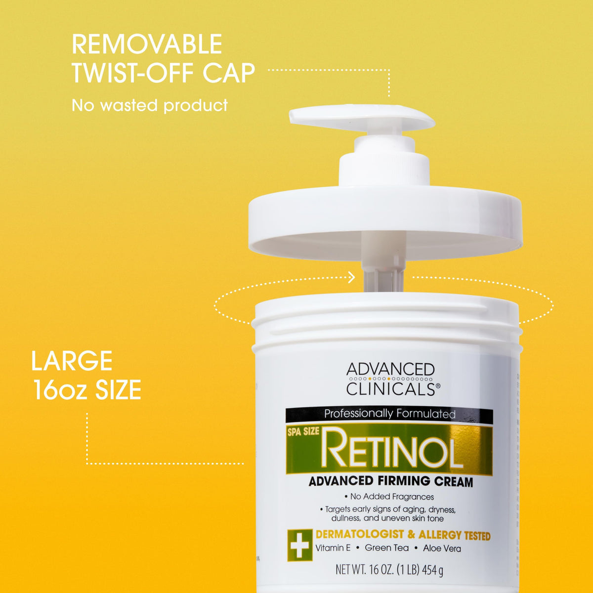 Advanced Clinicals Retinol Serum bottle suggests hydration and smooth texture