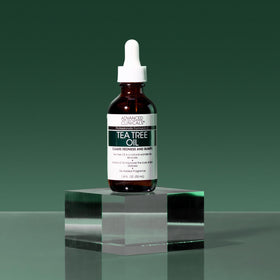 Advanced Clinicals Tea Tree Oil Serum oat-lipid detail emphasizes soothing moisture.
