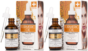 Advanced Clinicals Turmeric Oil Serum bottle pour enhances glow and hydration for a luminous complexion