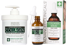 Advanced Clinicals unscented collagen body cream bottle for deep hydration and a smoother look.