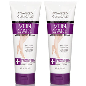 Advanced Clinicals Vein Care Cream bottle for leg relief and calm skin.