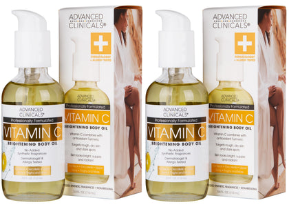 Advanced Clinicals Vitamin C Body Oil bottle pour for radiant glow
