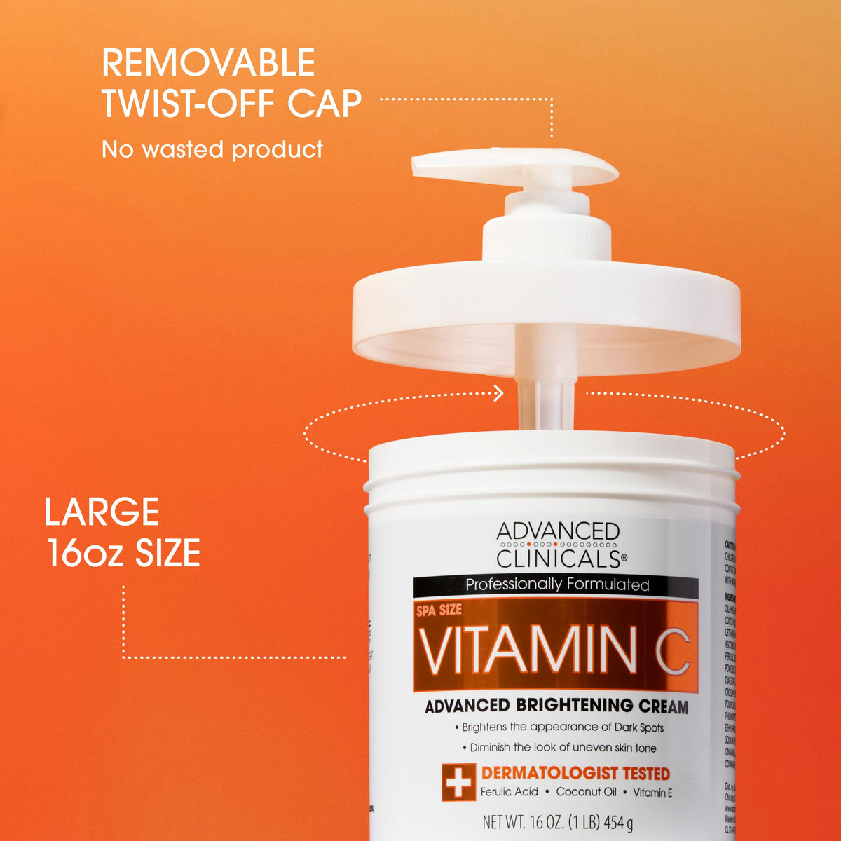 Advanced Clinicals vitamin C body oil bottle with nourishing glow