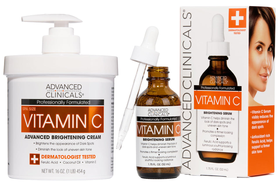 Advanced Clinicals Vitamin C Cream front bottle with glow-boosting formula