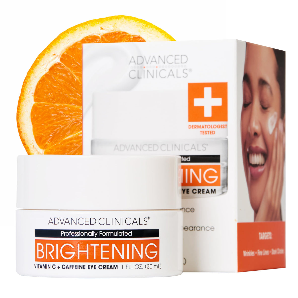 Advanced Clinicals Vitamin C Eye Balm jar for refreshed under-eye skin.
