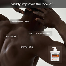 Advanced Clinicals vitamin C face cream texture on skin highlights hydration and radiance.