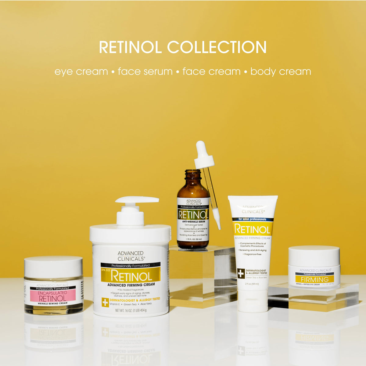 Advanced Clinicals retinol and peptide formula helps smooth fine lines around the eyes.