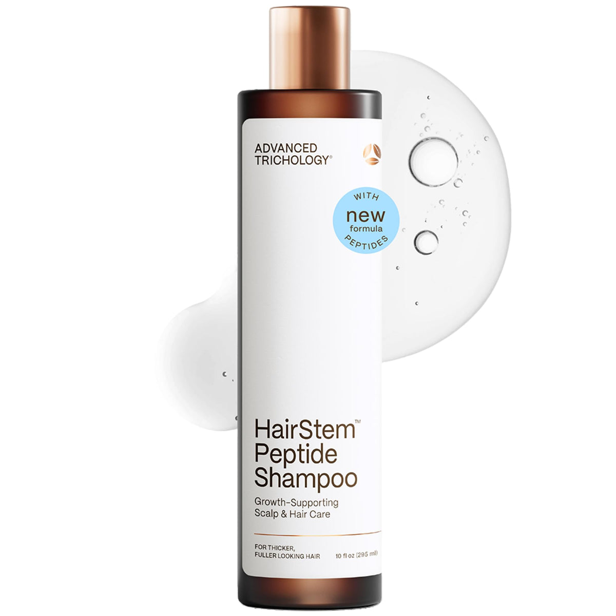 Advanced Trichology Hairstem Peptide Shampoo bottle highlighting peptide-powered scalp support