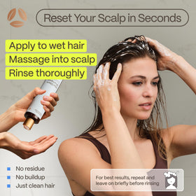 Hairstem Peptide Shampoo cap closeup indicating easy daily usage