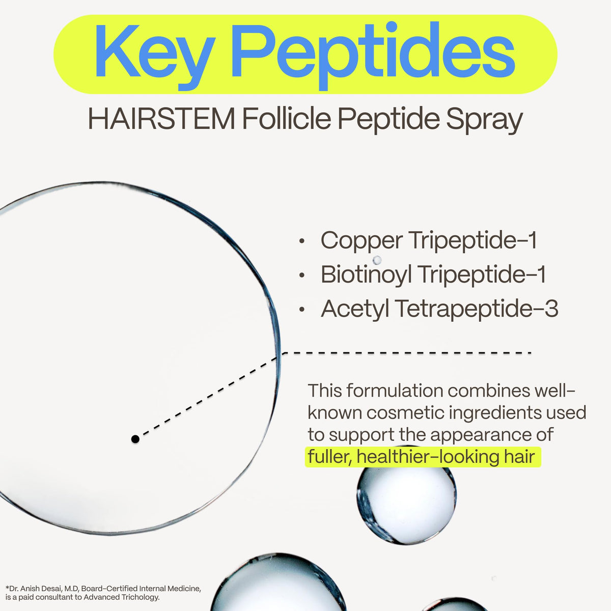 Close-up of fine hair with volume after HairStem Spray