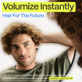 Final styling moment showing fuller-looking hair with HairStem Peptide Spray