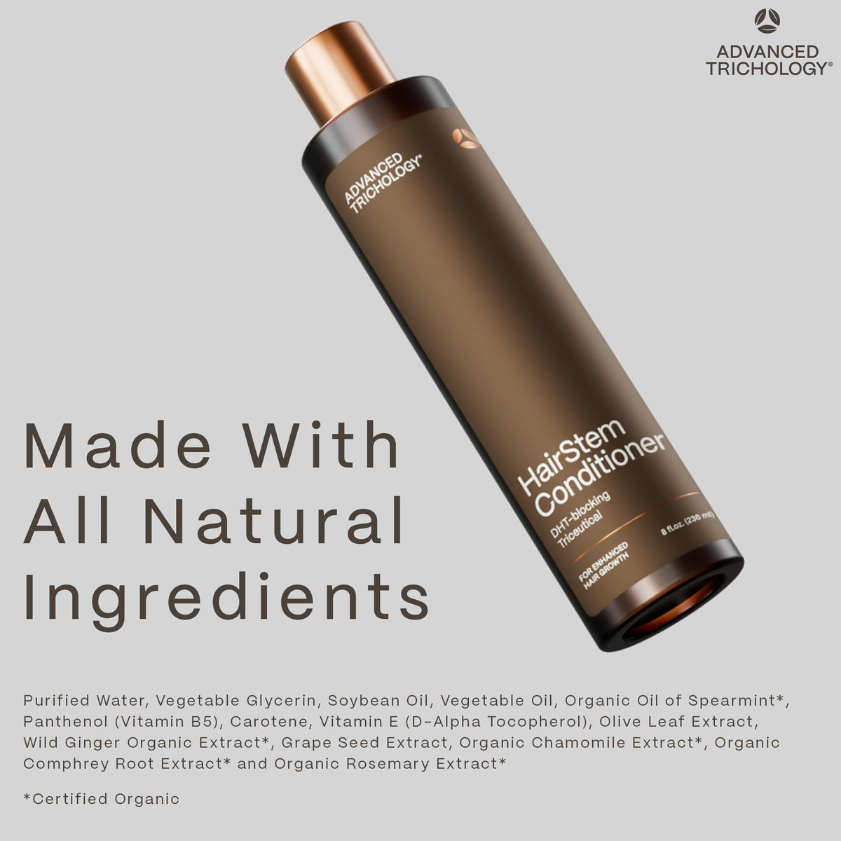 Advanced Trichology formula featuring rosemary extract supports scalp circulation for healthier-looking hair