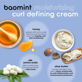 Adwoa Beauty Baomint Cream on curls showing definition and shine