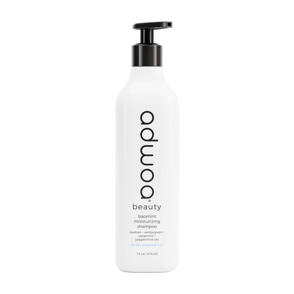 adwoa beauty Baomint shampoo bottle showing sulfate-free cleansing for textured curls.