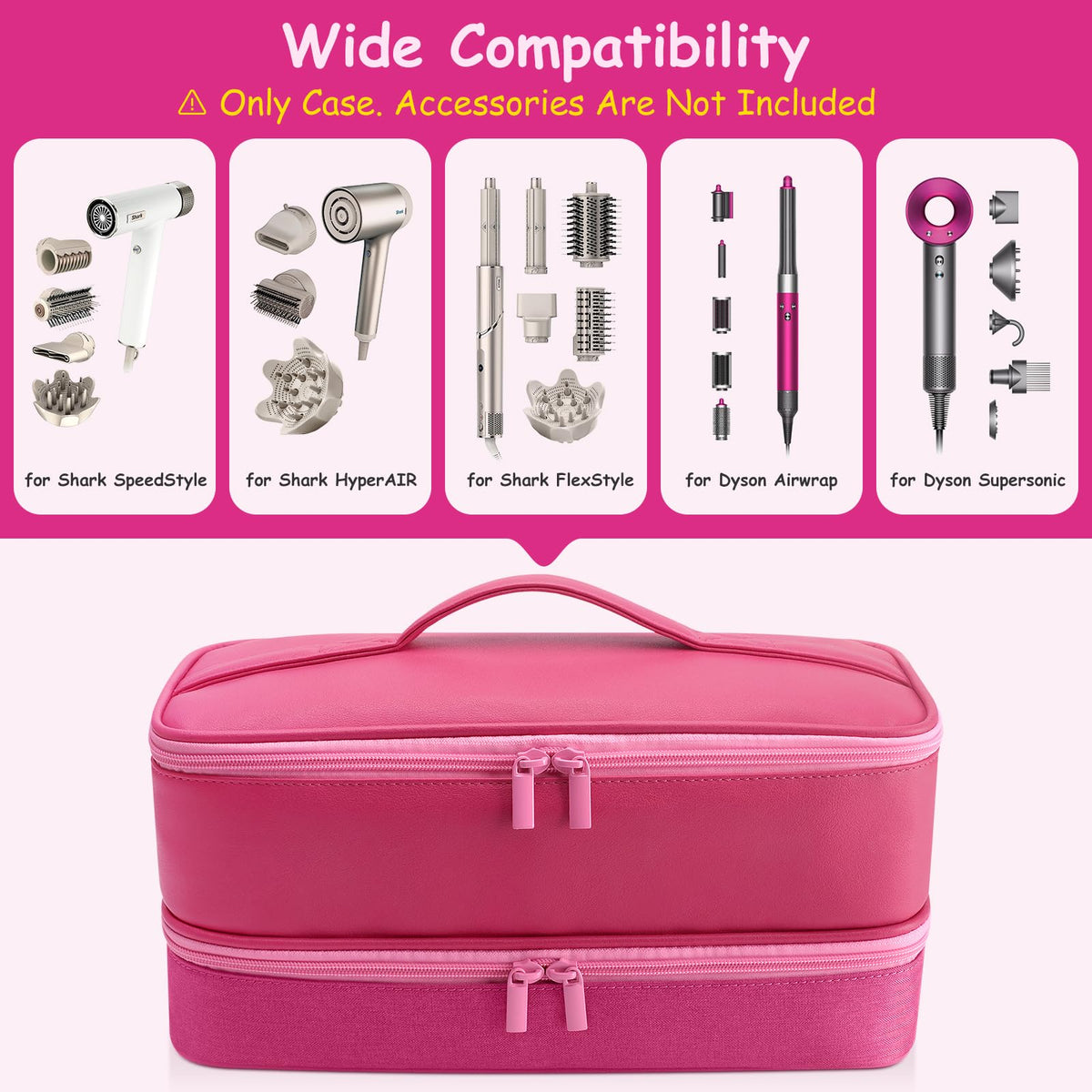 Adworte portable travel bag for hair tools with handle, easy to carry.