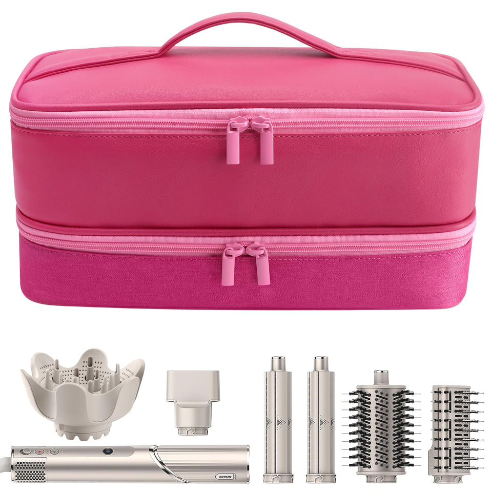 Adworte travel case for hair dryer with Shark FlexStyle pink, protects during travel.