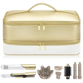 Adworte travel hair dryer case top view showing secure, protected storage for Shark Glam tools
