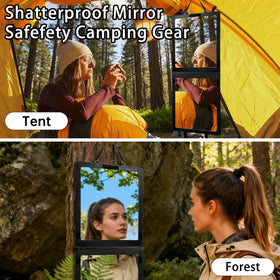 Adzyz lightweight portable mirror packed for travel and on-the-go grooming