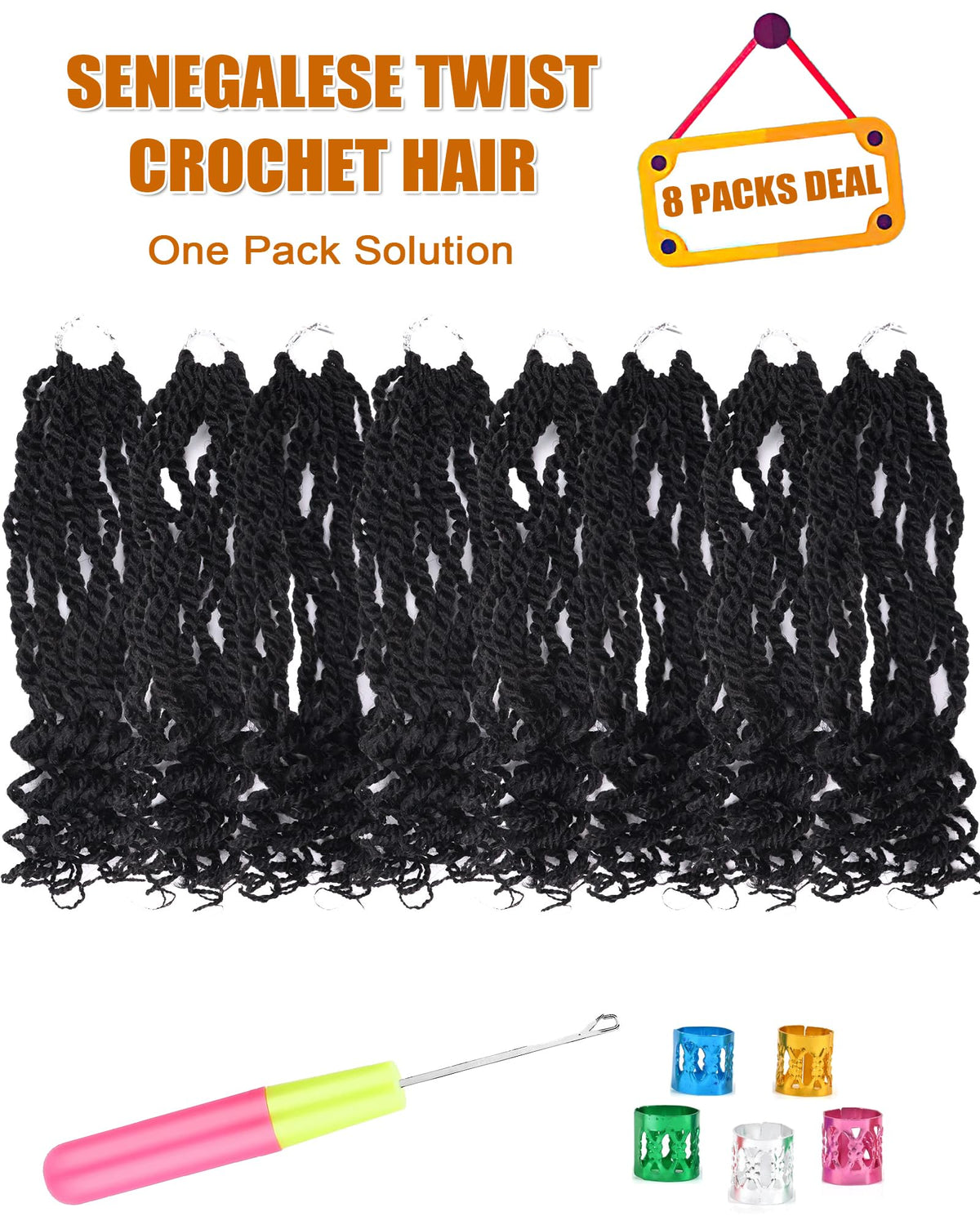 Aeagoo crochet needle and accessories included for quick styling.