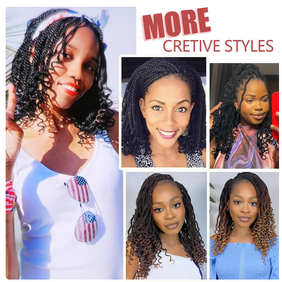 Aeagoo multi-color twists offer varied looks and color pops