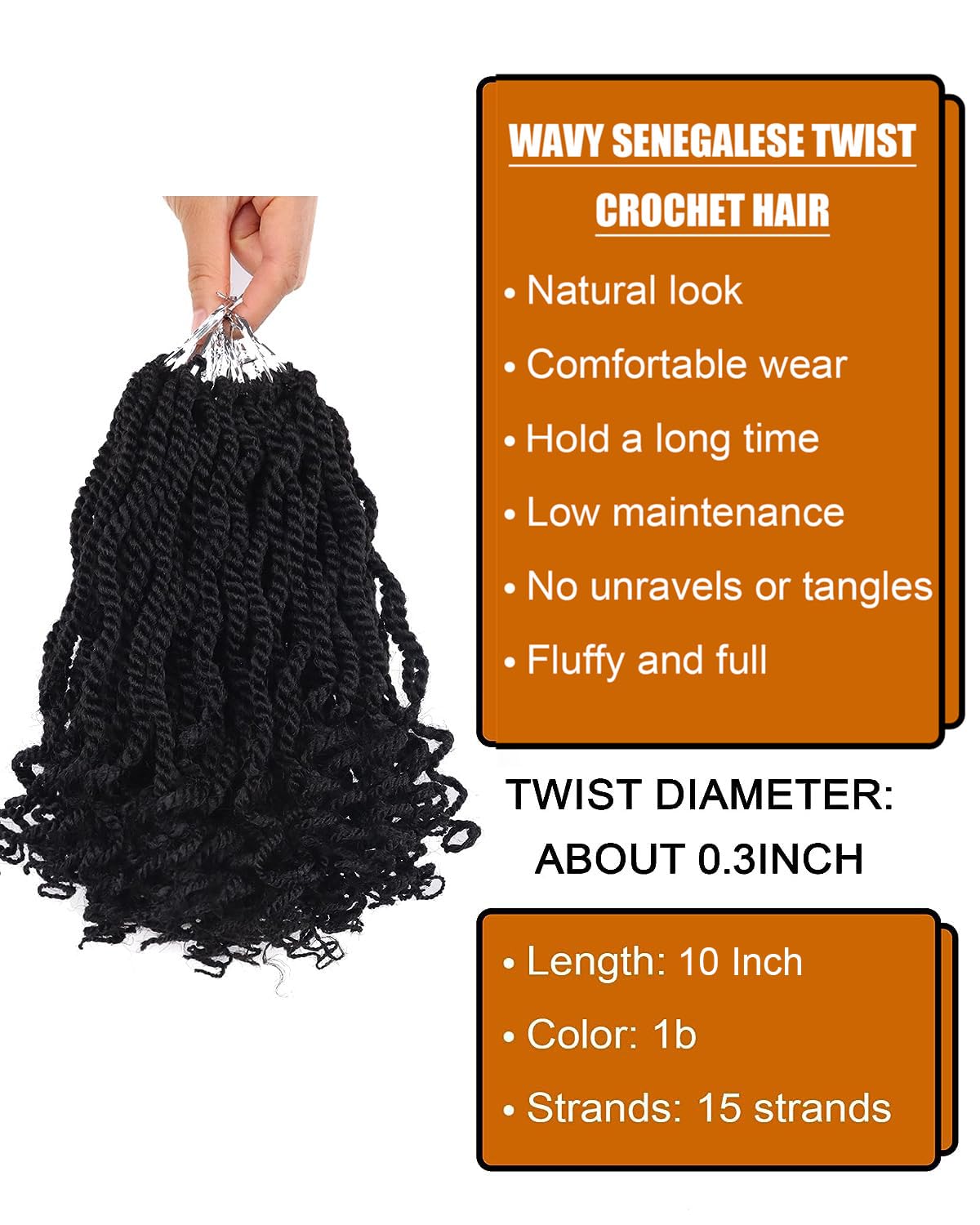 Aeagoo pre-looped kinky twists with curly ends for easy installation.