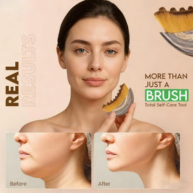 Aeki Lymphatic Contour Face Brush dry brushing ready for quick routines