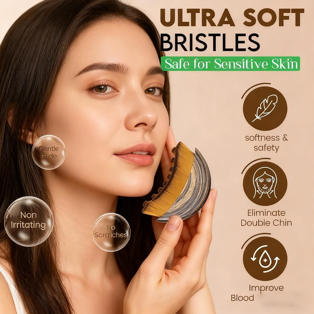 Aeki Lymphatic Contour Face Brush ergonomic handle ensures comfortable grip during routines